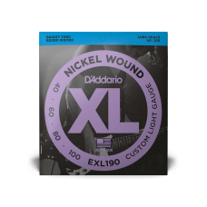 D'ADDARIO EXL190 XL NICKEL WOUND BASS CUSTOM LIGHT 40-100 Струни для бас-гітари