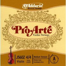 D'ADDARIO PRO-ARTÉ VIOLIN SINGLE A STRING 4/4 Scale Medium Tension Струна Ля для скрипки (J5602 4/4M)
