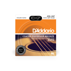 D'ADDARIO EXP15 EXP COATED PHOSPHOR BRONZE EXTRA LIGHT 10-47 Струни для акустичної гітари