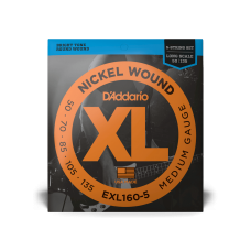 D'ADDARIO EXL160-5 XL NICKEL WOUND BASS MEDIUM 5-STRING 50-135 Струни для бас-гітари