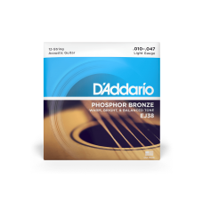 D'ADDARIO EJ38 PHOSPHOR BRONZE REGULAR LIGHT 12-STRING 10-47 Струни для 12-струною акустичної гітари