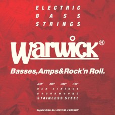 WARWICK 42210 RED Stainless Steel Medium Light 4-String 40-100 Струни для бас-гітари