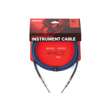 D'Addario PW-BG-10BU Custom Series Braided Instrument Cable - Blue (3m) Інструментальний кабель (PW-BG-10BU)
