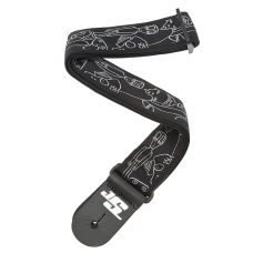 D'Addario Joe Satriani Woven Guitar Strap (Silver Sketches) Ремінь гітарний (50JS05)