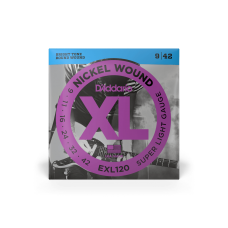 D'ADDARIO EXL120 XL NICKEL WOUND SUPER LIGHT 09-42 Струни для електрогітари