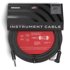 D'Addario PW-AMSGRA-20 American Stage, Right to Straight (6m) Інструментальний кабель