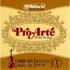 D'ADDARIO PRO-ARTÉ VIOLIN SINGLE E STRING 4/4 Scale Medium Tension Струна Мі для скрипки (J5601 4/4M)