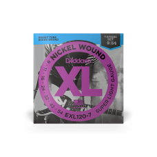 D'ADDARIO EXL120-7 XL NICKEL WOUND SUPER LIGHT 7-STRING 09-54 Струни для 7-струнної електрогітари