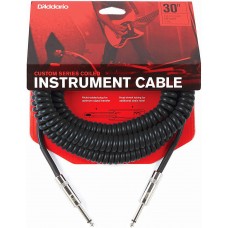 D'ADDARIO PW-CDG-30BK Coiled Instrument Cable - Black Інструментальний кабель