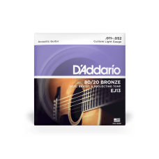 D'ADDARIO EJ13 80/20 BRONZE CUSTOM LIGHT 11-52 Струни для акустичної гітари