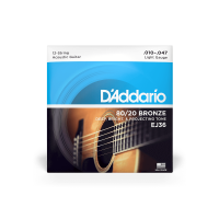 D'ADDARIO EJ36 80/20 BRONZE REGULAR LIGHT 12-STRING 10-47 Струни для 12-струнної акустичної гітари
